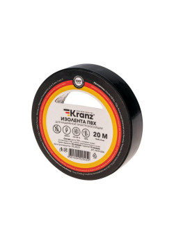 Изолента ПВХ 0.13х15мм 20м черн. Kranz KR-09-2606