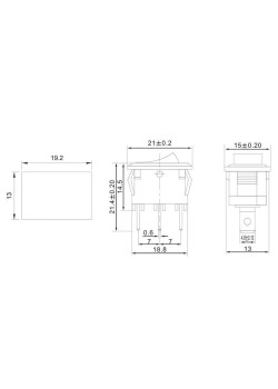 Выключатель клавишный 250В 6А (3с) ON-ON черн. Mini (RWB-202; SC-768) Rexant 36-2130