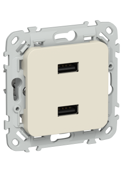 FLITE Розетка USB A+A 2,1А РЮ-2-ФлСл сливочный IEK