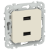 FLITE Розетка USB A+A 2,1А РЮ-2-ФлСл сливочный IEK FLITE Розетка USB A+A 2,1А РЮ-2-ФлСл сливочный IEK