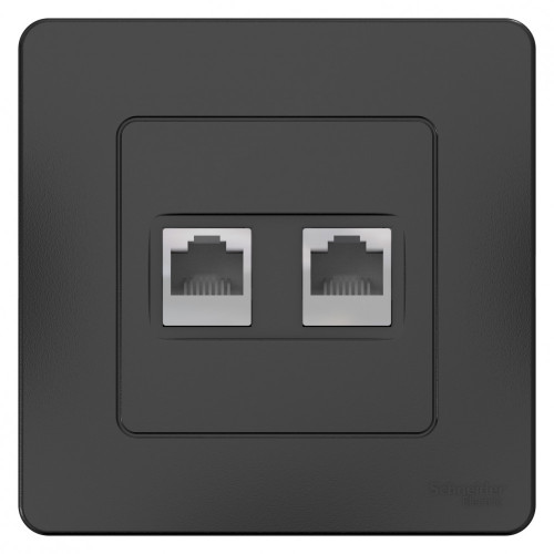 BLANCA С/У РОЗЕТКА двойная компьютерная RJ45, кат.5E, АНТРАЦИТ