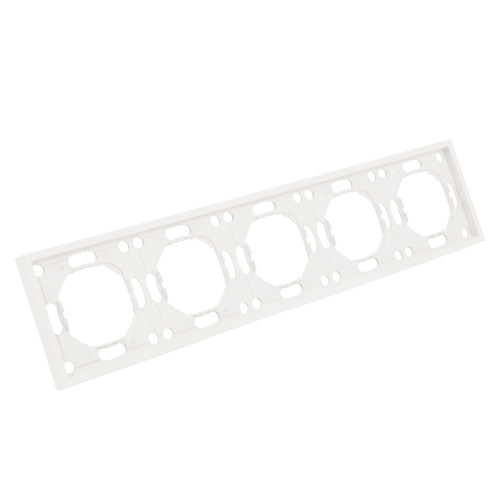 Рамка STEKKER, PFR00-5005-01 5-местная, серия Эмили, белый фарфор, soft touch Рамка STEKKER, PFR00-5005-01 5-местная, серия Эмили, белый фарфор, soft touch