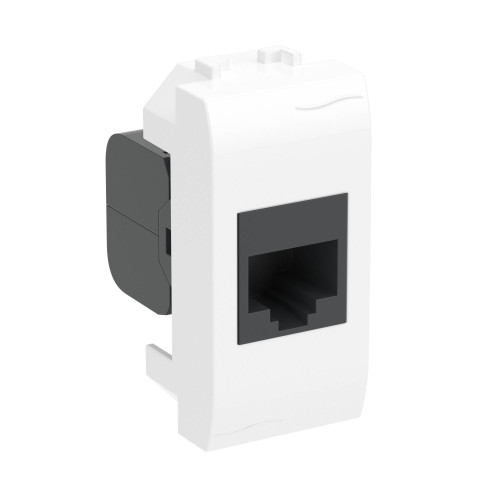 Компьютерная розетка RJ45 кат.5e, Brava, белая, 1 модуль