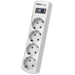 Сетевой фильтр Pilot Mini 4 розетки (евро с заземлением), 10А/2.2кВа, автомат, 10 м/ Surge protector Pilot Mini 4 euro outlets, 10A / 2.2kVt, automatic circuit-breaker, 10 m