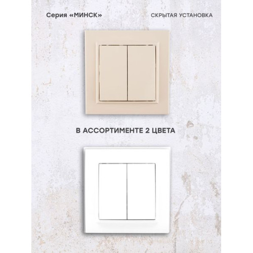 Минск Выключатель 2-кл. СП 10А бежевый EKF