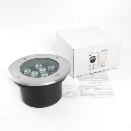 Светодиодный светильник тротуарный (грунтовый) Feron SP2803, 10W, AC/DC12V, низковольтный, 3000К, металлик, 160*H90mm, вн.диаметр: 110mm, IP67
