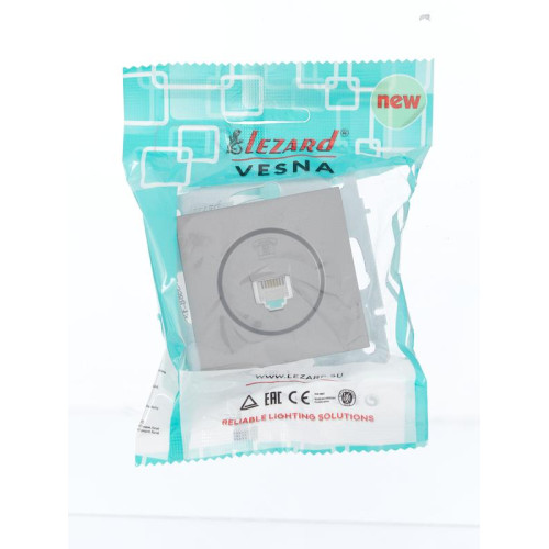 Розетка телефонная СП Vesna евро стандарт механизм платина LEZARD 742-3588-137 Розетка телефонная СП Vesna евро стандарт механизм платина LEZARD 742-3588-137