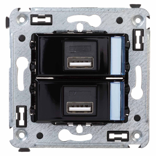 USB зарядное устройство в стену 2.1 А, Avanti, черный квадрат