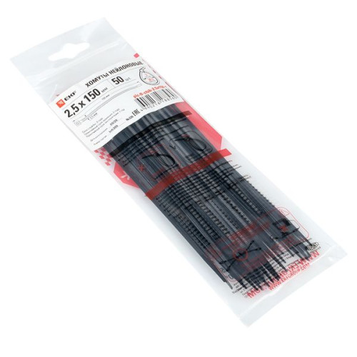 Хомут P6.6 стандартный (ч), 2.5x150 (50шт) FlexLock