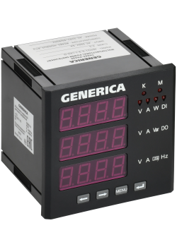 Мультиметр цифровой щитовой трехфазный RS-485 96х96мм LED GENERICA