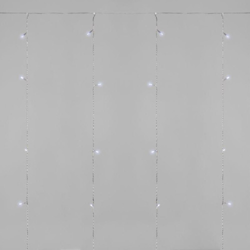 Гирлянда светодиодная занавес 1.5х1.5м 64 LED бел. прозр. ПВХ IP20 свечение с динамикой 220В не соединяется с контроллером Neon-Night 235-405