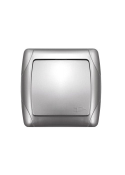 Розетка 1-м СП Маргарита 16А IP20 с заземл. с крышкой серебр. UNIVersal М0029-S
