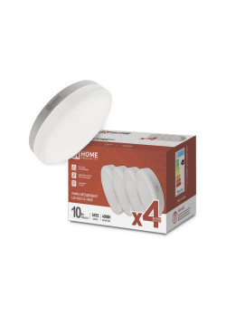 Лампа светодиодная LED-GX53-VC 4PACK 10Вт 4000К нейтр. бел. 950лм 230В (уп.4шт) IN HOME 4690612052946