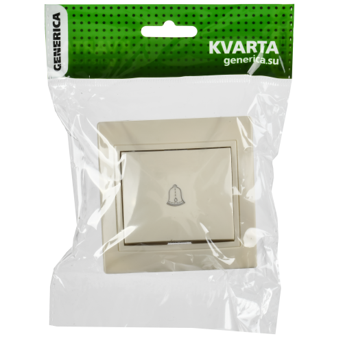 KVARTA Выключатель 1-клавишный кнопочный 10А ВСк10-1-0-ККм кремовый GENERICA