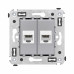 Компьютерная розетка RJ-45 без шторки в стену, кат.6А двойная, Avanti, закаленная сталь Компьютерная розетка RJ-45 без шторки в стену, кат.6А двойная, Avanti, закаленная сталь