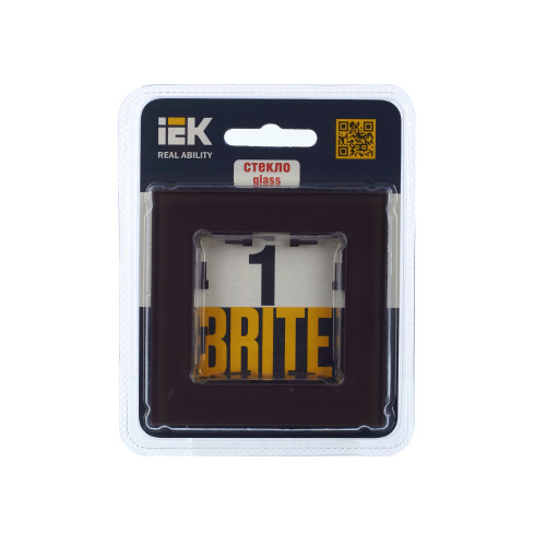 BRITE Рамка 1 -местная РУ-1-2-БрТБ стекло темная бронза IEK