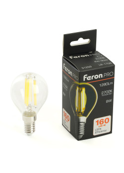 Лампа светодиодная Feron.PRO LB-1708 Шарик E14 1280LM 8W 175-265V 2700K