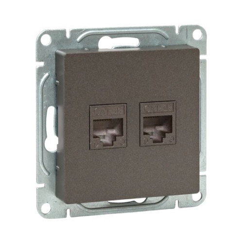 Механизм роз., RJ45 - 2шт, (cat5), мокко., Эпика EKF