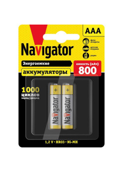 Аккумулятор AAA/HR03 94 461 NHR-800-HR03-BP2 (блист.2шт) Navigator 94461