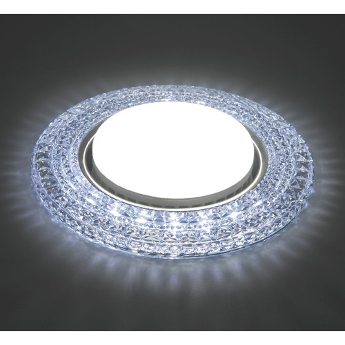 Светильник встраиваемый с белой LED подсветкой Feron CD4020 потолочный GX53 без лампы прозрачный Светильник встраиваемый с белой LED подсветкой Feron CD4020 потолочный GX53 без лампы прозрачный