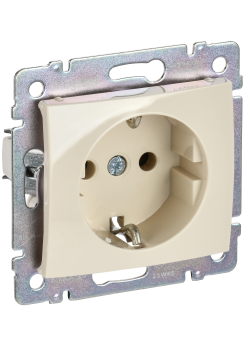VALENA DIY Розетка 1-местная с заземлением без защитных шторок 16А слоновая кость