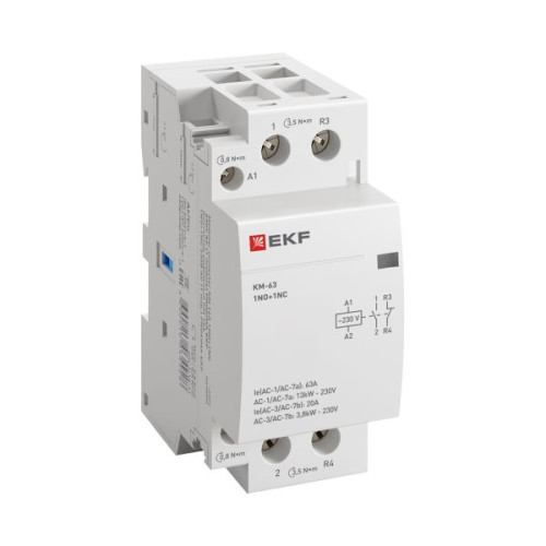 Контактор модульный КМ 63А 1NO+1NC 230В АС (2 мод.) PROXIMA EKF