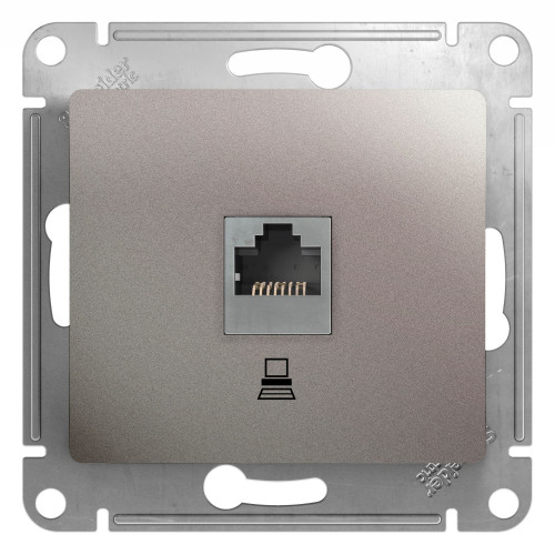 GLOSSA РОЗЕТКА компьютерная RJ45 кат. 5e, механизм, ПЛАТИНА