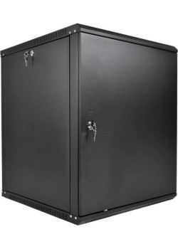 Шкаф телекоммуникационный настенный разборный ЭКОНОМ 12U (600 × 520) дверь металл, цвет черный