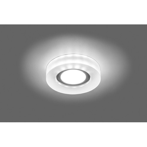 Светильник встраиваемый с белой LED подсветкой Feron CD8080 потолочный MR16 G5.3 белый матовый Светильник встраиваемый с белой LED подсветкой Feron CD8080 потолочный MR16 G5.3 белый матовый