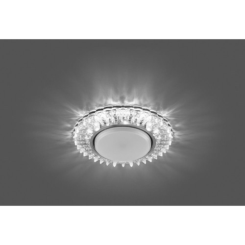 Светильник встраиваемый с белой LED подсветкой Feron CD4025 потолочный GX53 без лампы прозрачный Светильник встраиваемый с белой LED подсветкой Feron CD4025 потолочный GX53 без лампы прозрачный