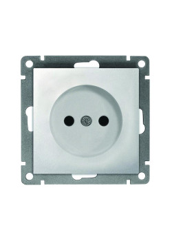 Розетка 1-м СП Афина 16А IP20 без заземл. механизм серебр. Universal A0022-S