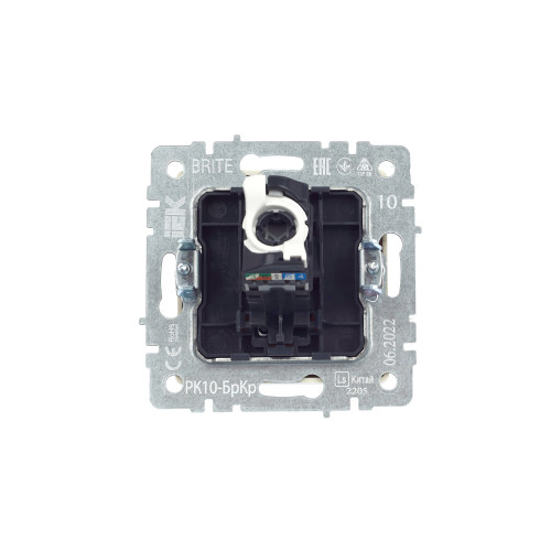 BRITE Розетка компьютерная RJ45 кат.5E РК10-БрКр бежевый IEK BRITE Розетка компьютерная RJ45 кат.5E РК10-БрКр бежевый IEK