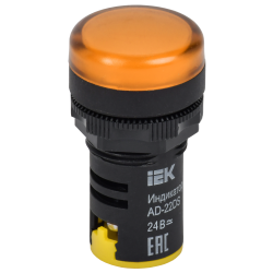 Лампа AD22DS(LED)матрица d=22мм желтый 24В AC/DC IEK