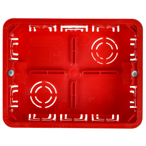 Коробка распаячная КМ41028 для полых стен безгалогенная (HF) 120х92х45мм с саморезами с крышкой и пластиковыми лапками IEK