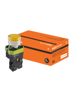 Кнопка SB2-BW3561 с возвратом, 1НО, d22 мм, с подсветкой 230 В LED, желтая, IP40 TDM
