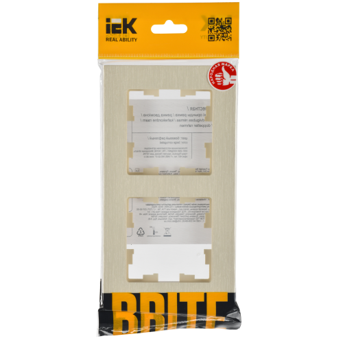 BRITE Рамка 2-местная РУ-2-Бр бежевый рифленый IEK BRITE Рамка 2-местная РУ-2-Бр бежевый рифленый IEK