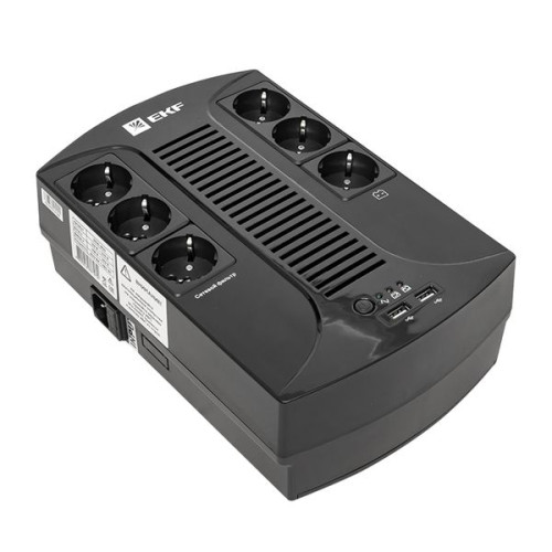 ИБП E-Power Home 800 ВА , 480Вт, 6хSchuko, 2xUSB Charger, USB,RJ11