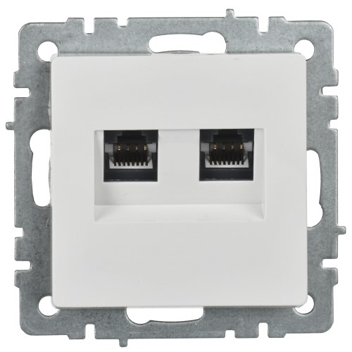 BRITE Розетка двойная RJ11+RJ45 кат.5E РК/Т12-БрБ белый IEK BRITE Розетка двойная RJ11+RJ45 кат.5E РК/Т12-БрБ белый IEK