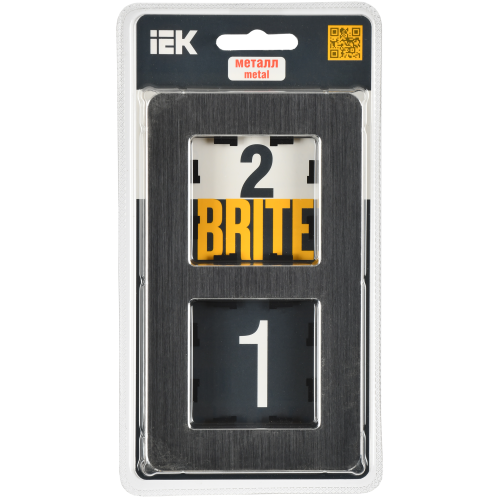 BRITE Рамка 2-местная РУ-2-1-Бр металл черный RE AL IEK BRITE Рамка 2-местная РУ-2-1-Бр металл черный RE AL IEK