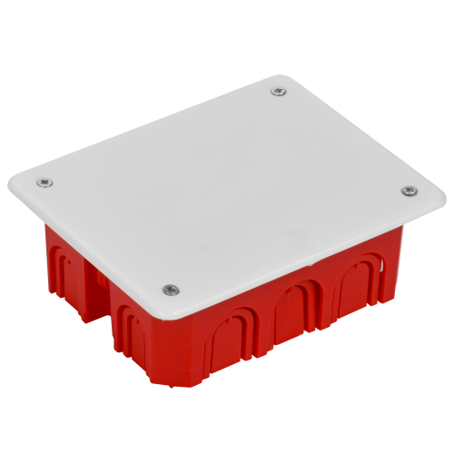 Коробка распаячная КМ41008 для твердых стен безгалогенная (HF) 120х92х45мм с саморезами с крышкой IEK Коробка распаячная КМ41008 для твердых стен безгалогенная (HF) 120х92х45мм с саморезами с крышкой IEK