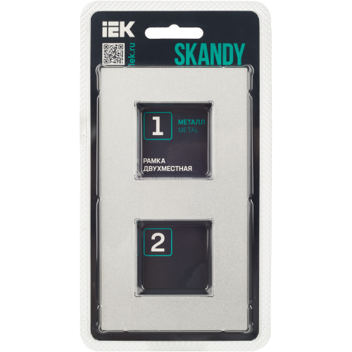 SKANDY Рамка 2-местная SK-F32S металл серебряный IEK SKANDY Рамка 2-местная SK-F32S металл серебряный IEK