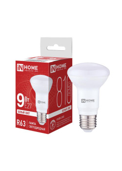 Лампа светодиодная LED-R63-VC 9Вт рефлектор 4000К нейтр. бел. E27 810лм 230В IN HOME 4690612024325