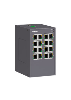 Промышленный неуправляемый коммутатор, 16×10/100Base-T(X) портов RJ45,12-48В DC/18-30В AC, с резервированием