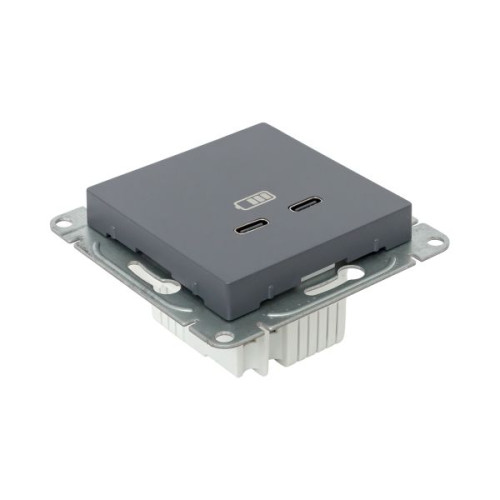 Механизм роз., USB-C - 2шт, графит., Эпика EKF Механизм роз., USB-C - 2шт, графит., Эпика EKF
