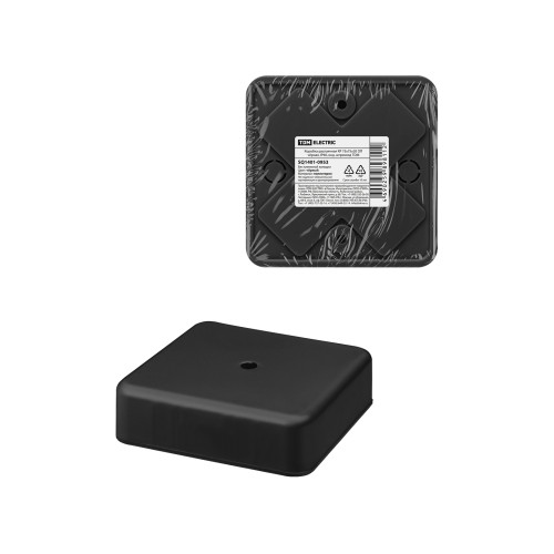 Коробка распаячная КР 75х75х20 ОП черная, IP40, инд. штрихкод TDM