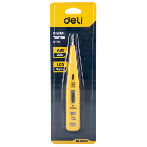 Индикаторная отвертка-тестер напряжения цифровая Deli DL8003 (12-250 В) Индикаторная отвертка-тестер напряжения цифровая Deli DL8003 (12-250 В)