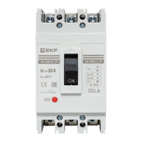 ВА-99М 63/20А 3P 10In 25кА с термомагнитным расцепителем EKF