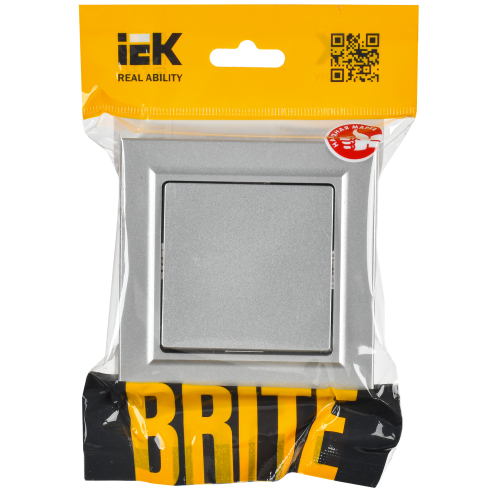 BRITE Выключатель 1-клавишный 10А в сборе ВСР10-1-0-БрА алюминий IEK BRITE Выключатель 1-клавишный 10А в сборе ВСР10-1-0-БрА алюминий IEK