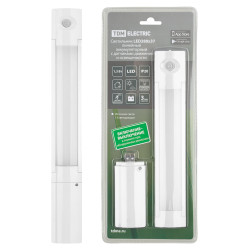 Светильник LED280х37 линейный, 1,3 Вт, акк.Li-Pol 900 mAh, датчик движ. и освещ, USB, TDM