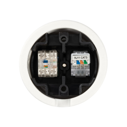 Розетка телефонная RJ11 + компьютерная RJ45 белая «Болонь» TDM
